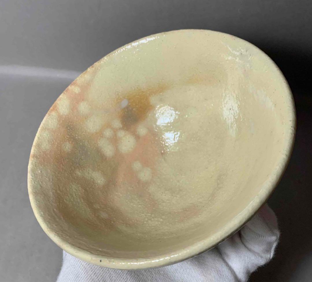 茶道具　久田宗匠書付　朝日焼　御本粉引茶碗　74代　朝日豊斎