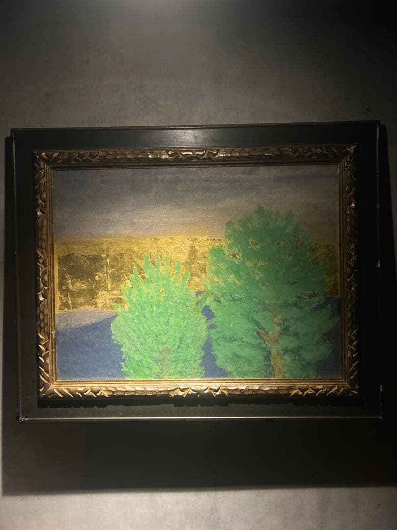 金箔風景画 肉筆油彩画