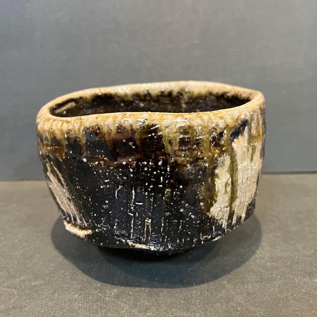 新品　人間国宝　伊勢崎淳　引出黒茶碗／陶歴共布共箱あり　個展購入品　最上位作品
