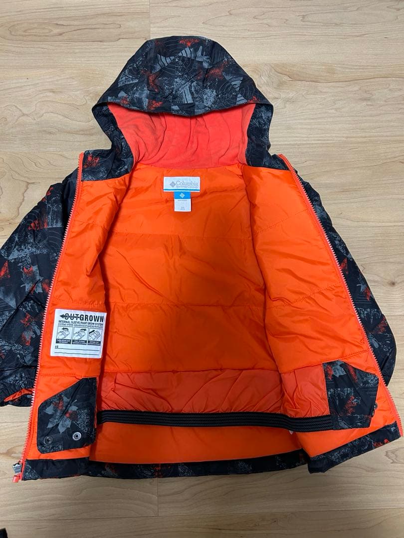 Columbia 子ども用スキーウェア 黒/オレンジ