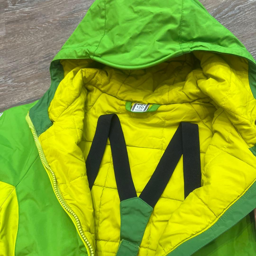 モンベル キッズ スノーウェア つなぎ 120㎝ グリーンジャンプスーツ
