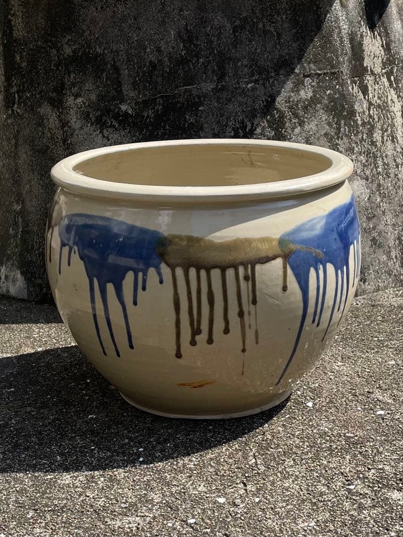 昭和レトロ　大鉢　メダカ鉢　睡蓮鉢　金魚鉢　口径35㎝