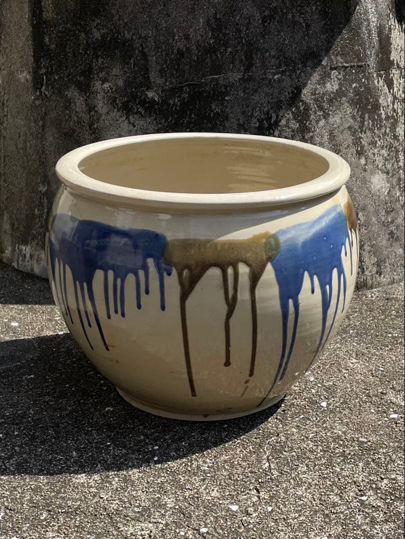 昭和レトロ　大鉢　メダカ鉢　睡蓮鉢　金魚鉢　口径35㎝