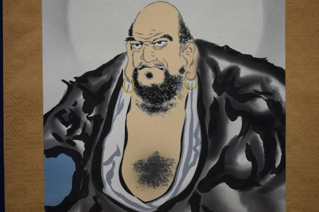 真作/春峰/達磨図/桐共箱付/布袋屋掛軸HD-713