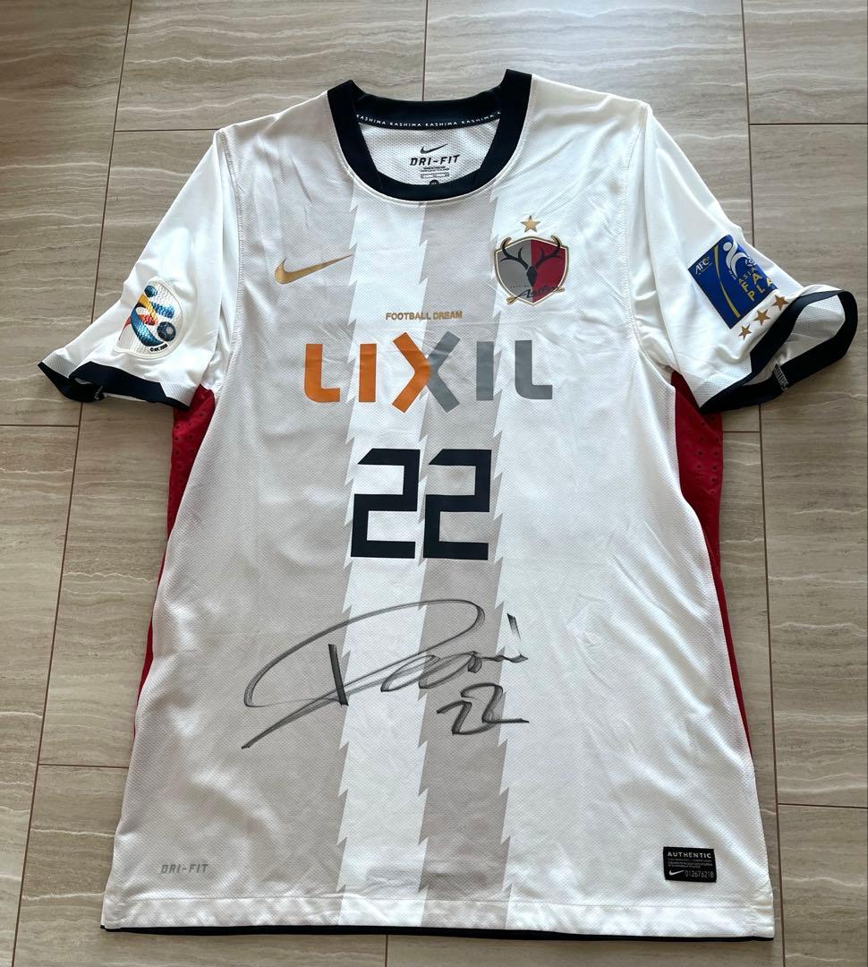 選手支給　鹿島アントラーズ　2011アウェイACL用サイン入ユニフォーム　西大伍