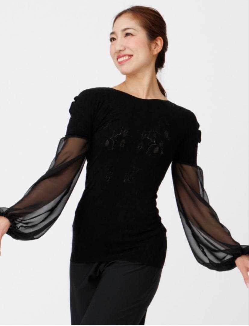 ノーソーイングニット　ジョーゼットコンビニット　ブルー