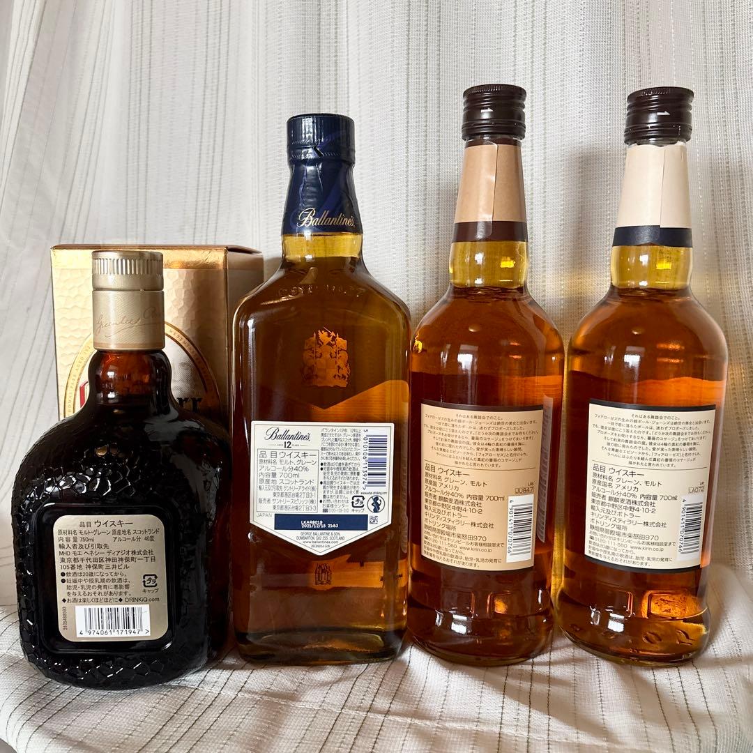 バランタイン12年Old Parr12年フォアローゼズウイスキー4本