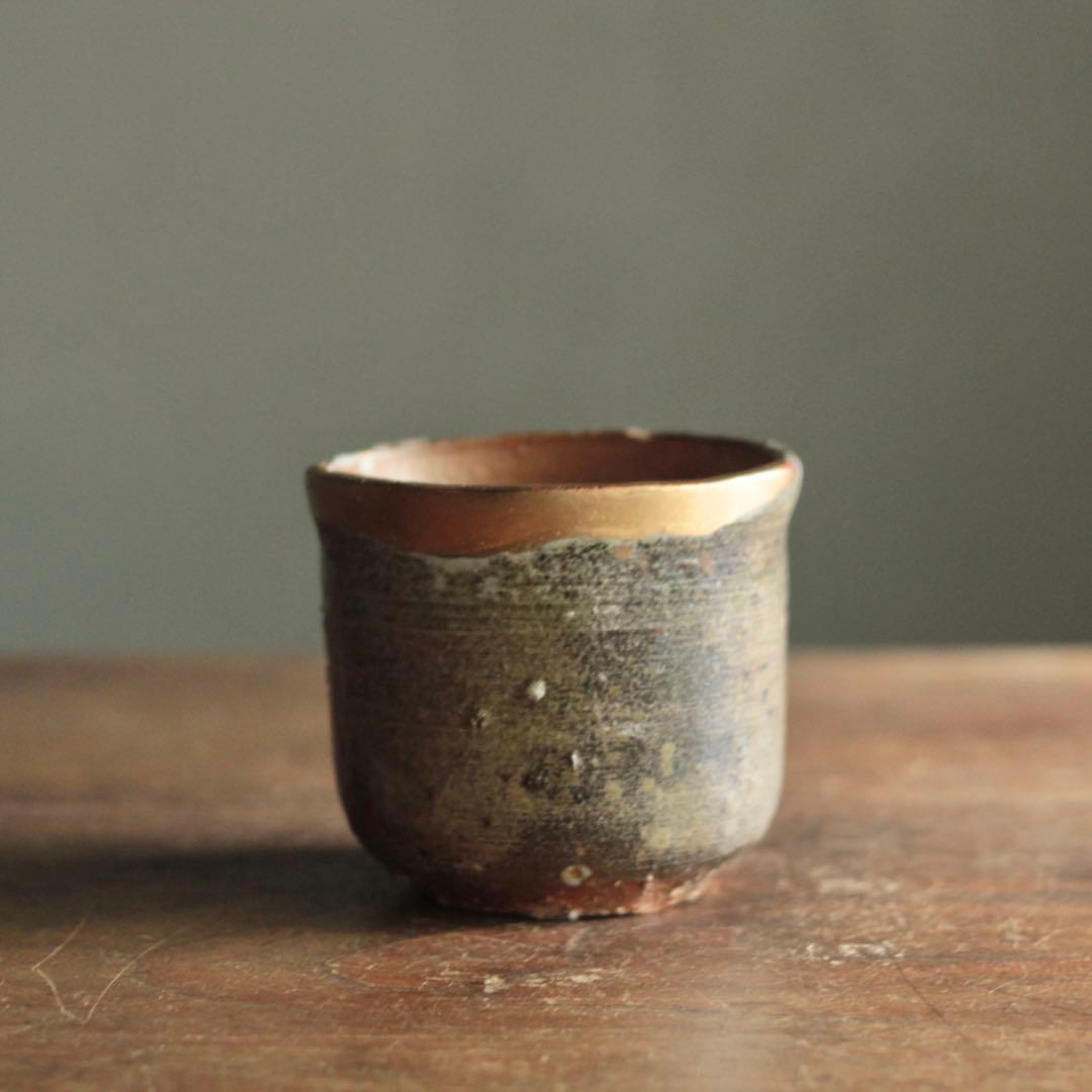 信楽 筒茶碗 古美術 古道具 アンティーク 信楽焼 直しあり