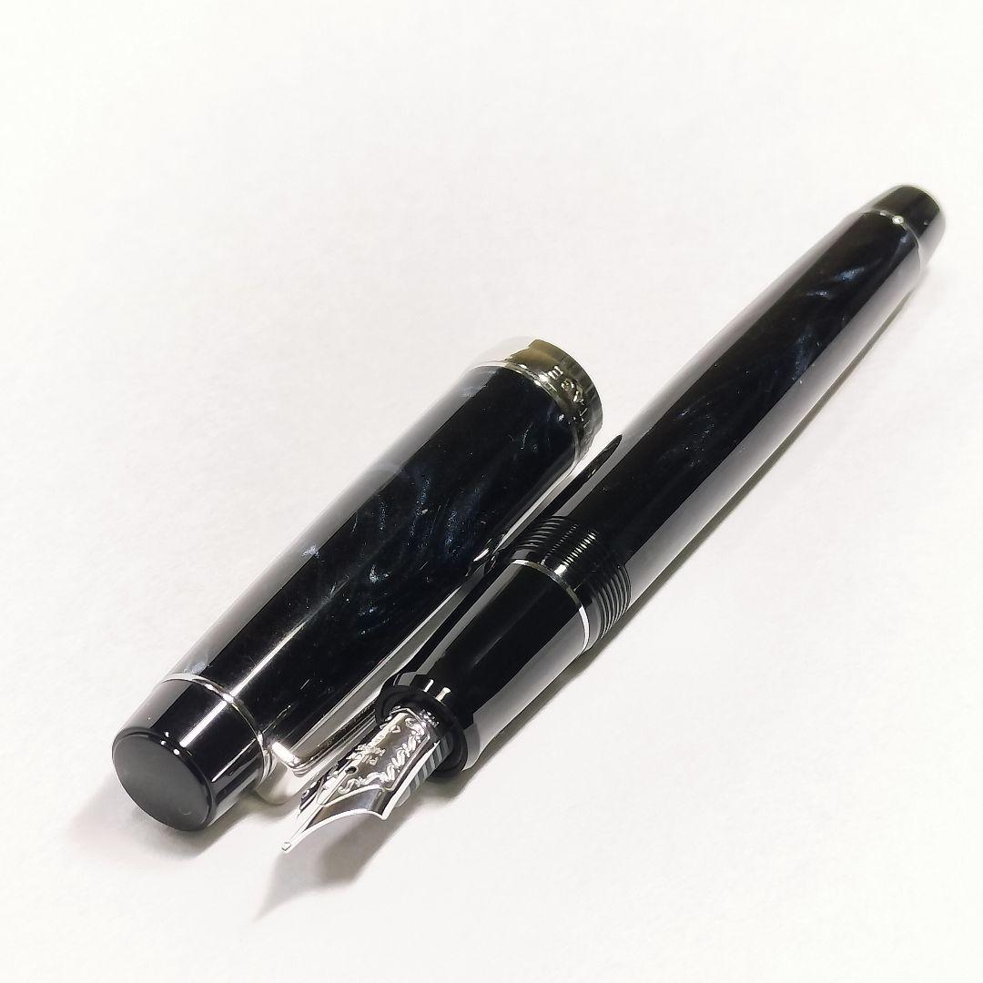 パイロット 万年筆 カスタムヘリテイジSE マーブルブラック 中字