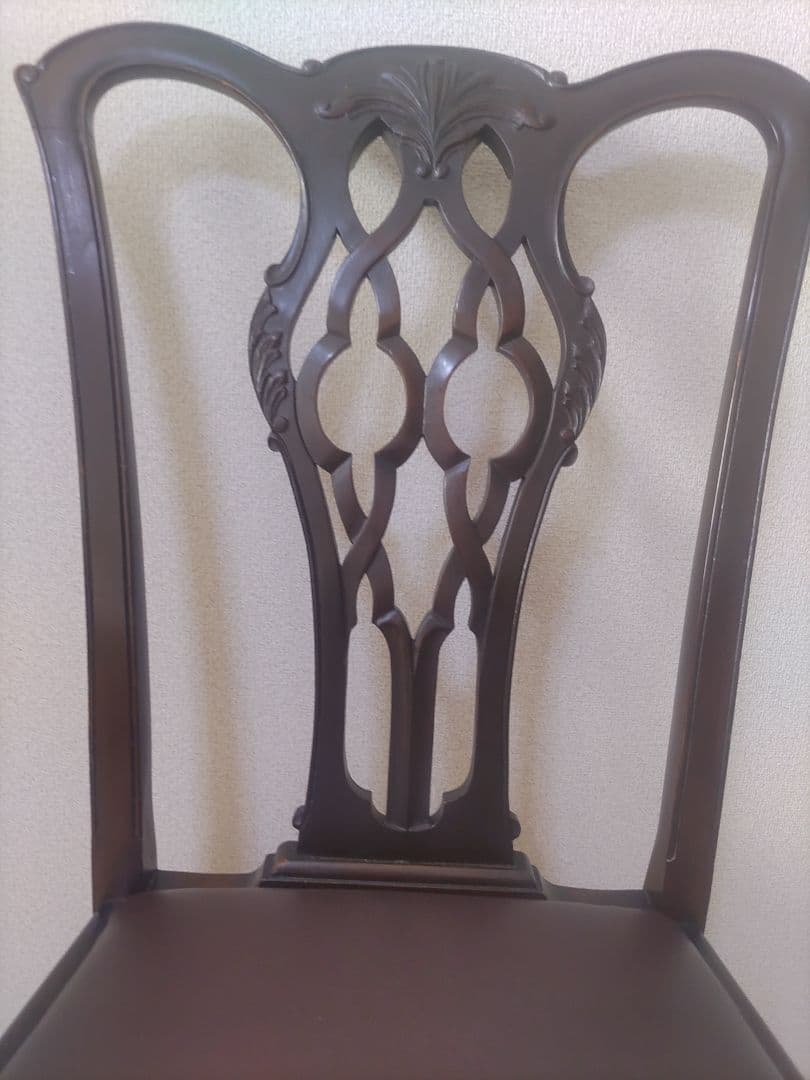 イギリス　アンティークチェア　ボール＆クロウ　マホガニー無垢