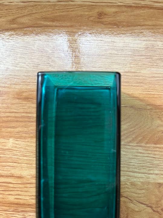 【イタリア製高級ガラス】ムラーノガラス SPロゴ グリーン×ブルー 花瓶