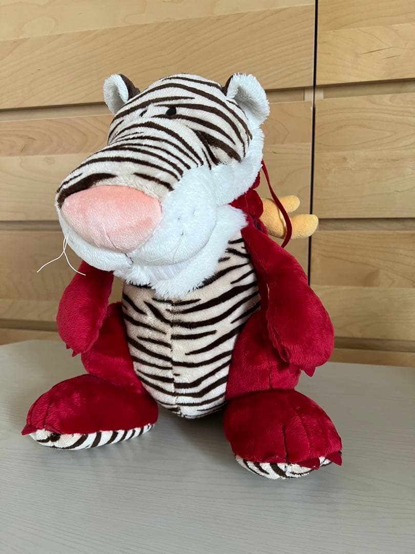 【入手困難美品】NICI ホワイトタイガー トラ ドラゴン ぬいぐるみ 大きめ