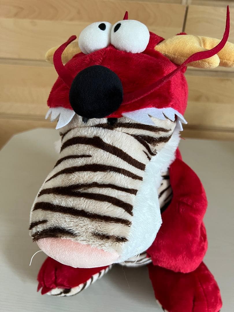 【入手困難美品】NICI ホワイトタイガー トラ ドラゴン ぬいぐるみ 大きめ