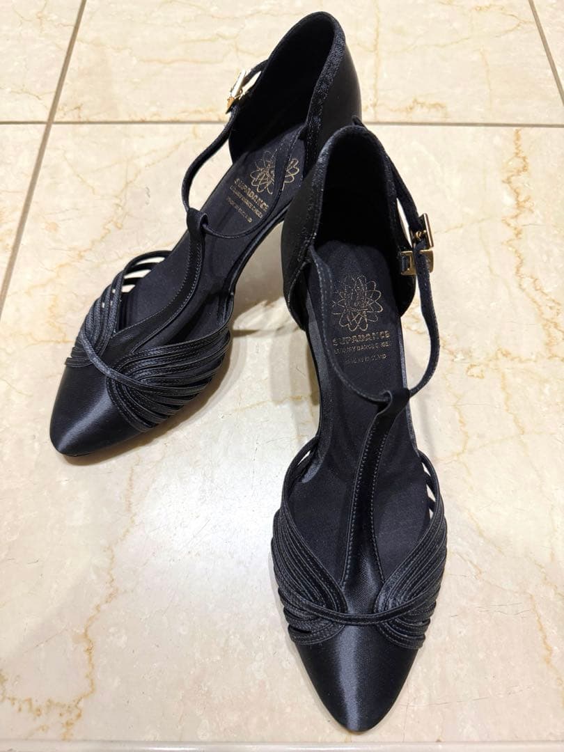 【値下げ】スーパーダンスシューズ　ブラック　社交ダンスシューズ