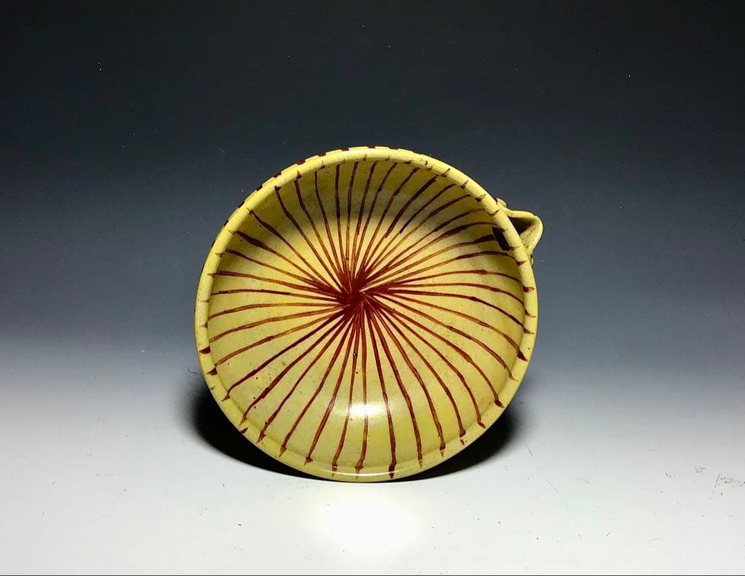 「瑞芝焼」 麦藁手片口平向付 完品