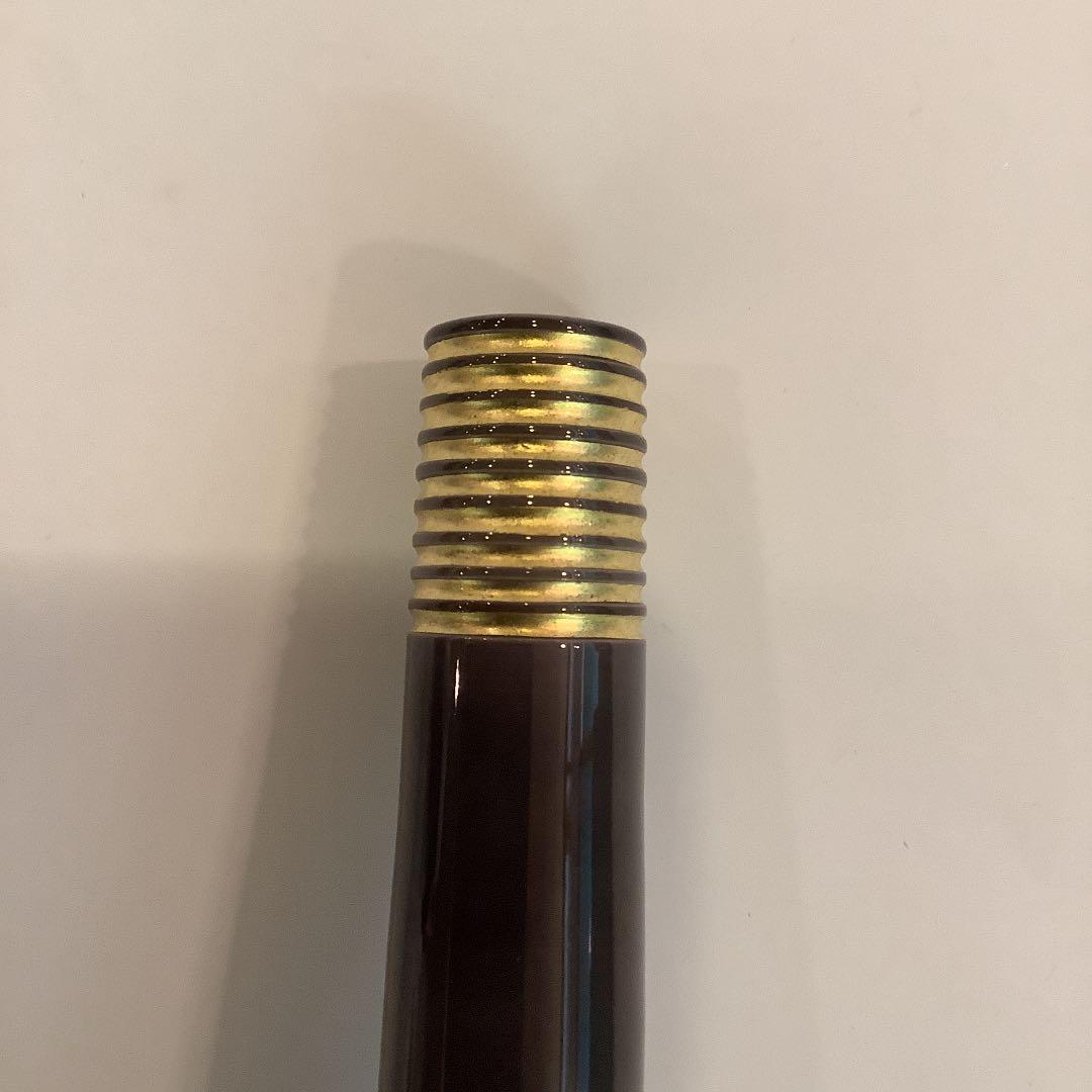 【茶道具】中村翠嵐 紫交趾 寿の字 鶴首花入