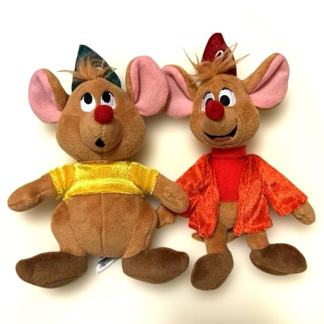 ディズニー シンデレラ ジャック ガス ぬいぐるみバッジ ぬいば キーホルダー