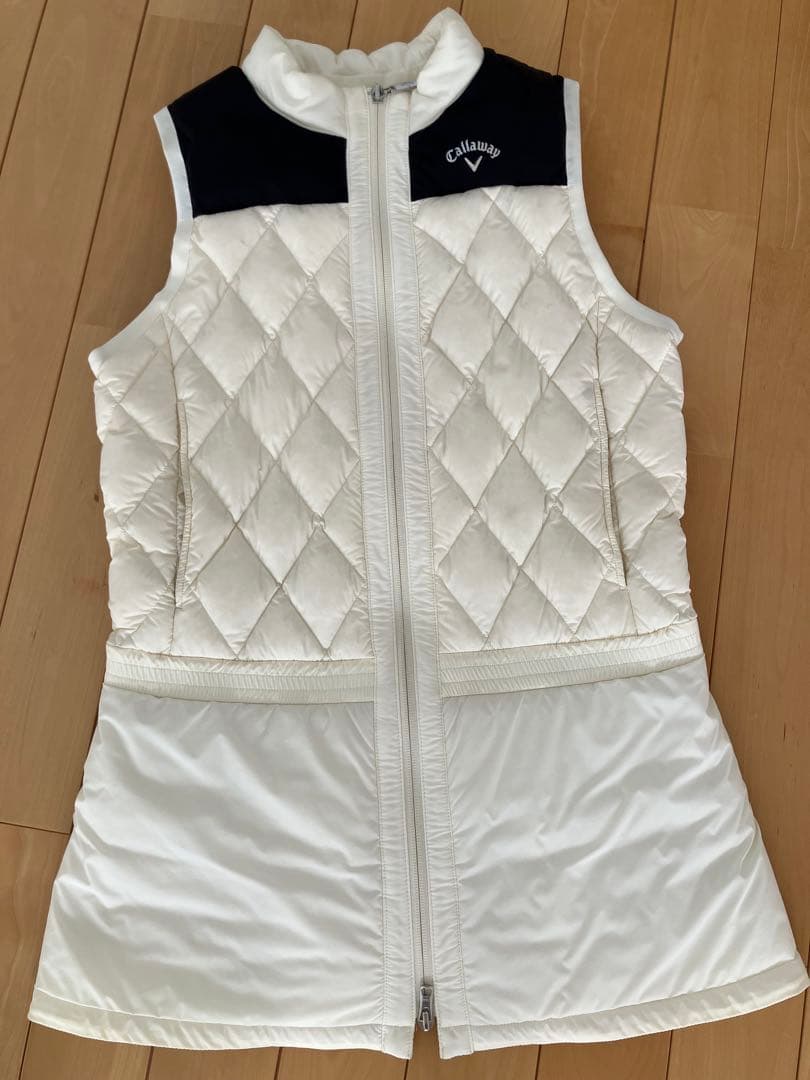 キャロウェイ　レディース　ロングベスト　ダウンベスト　中綿ベスト　ホワイト　白