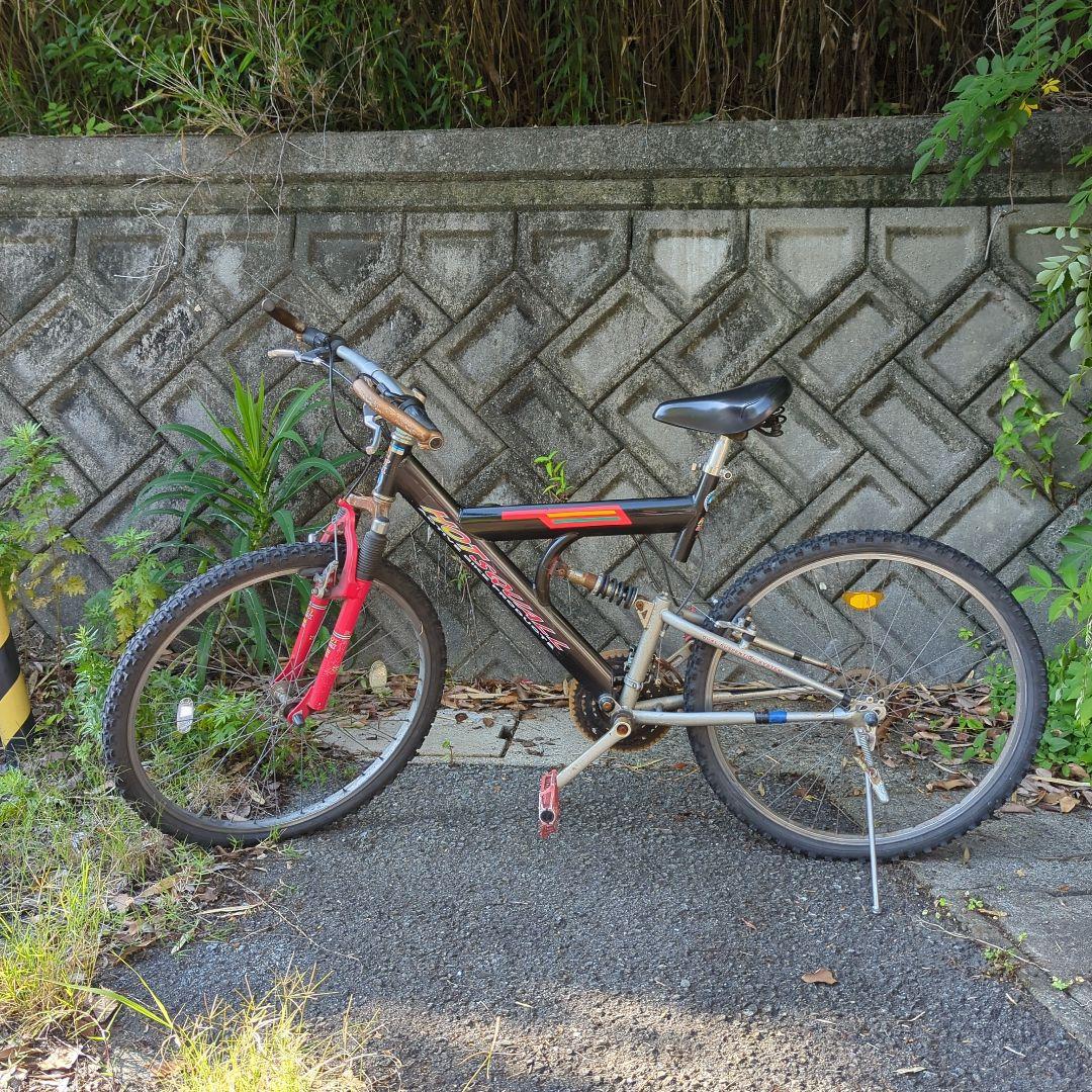 マウンテンバイク　HOTSQUALL 26インチ　ショック付き　鉄フレーム現状車