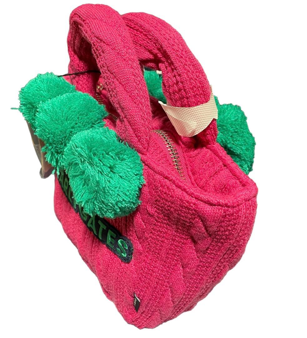 新品 未使用 PEARLY GATES ケーブルニット カートバッグ ピンク