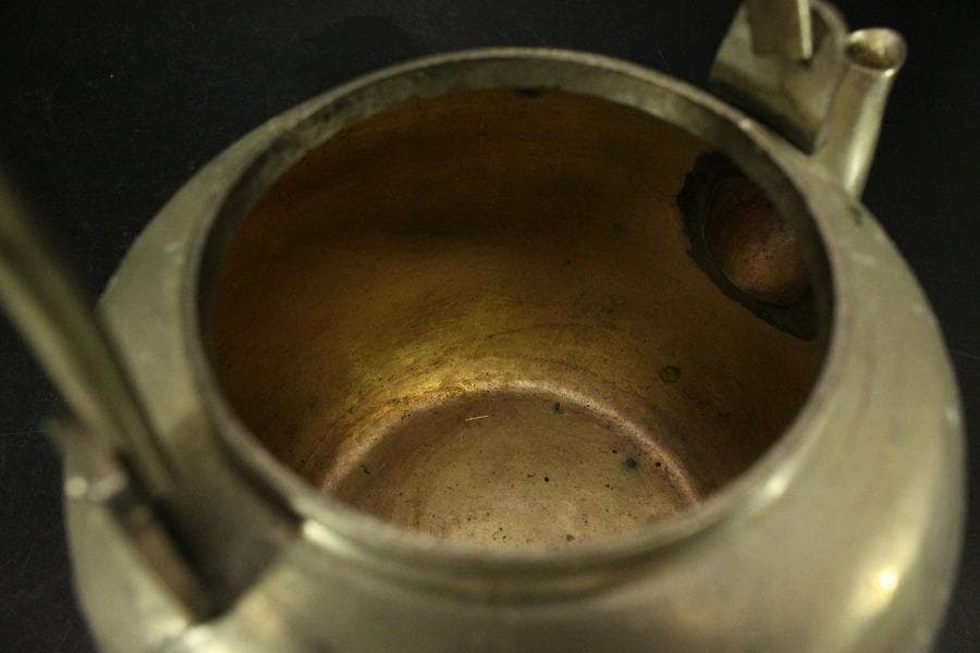 燻銀 銅製 水注 瓶 茶道具(ZE481)