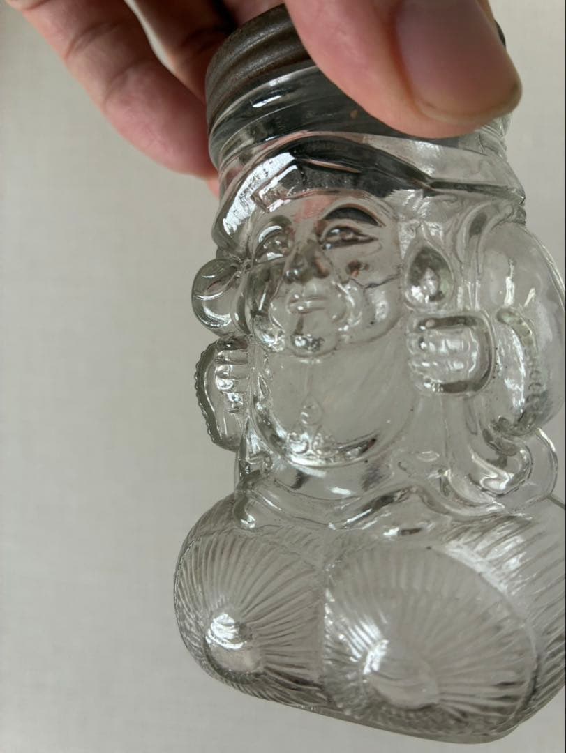 和ガラス 大黒様 水飴瓶 金平糖瓶 骨董 ペロペロ 駄菓子 戦前 昭和レトロ