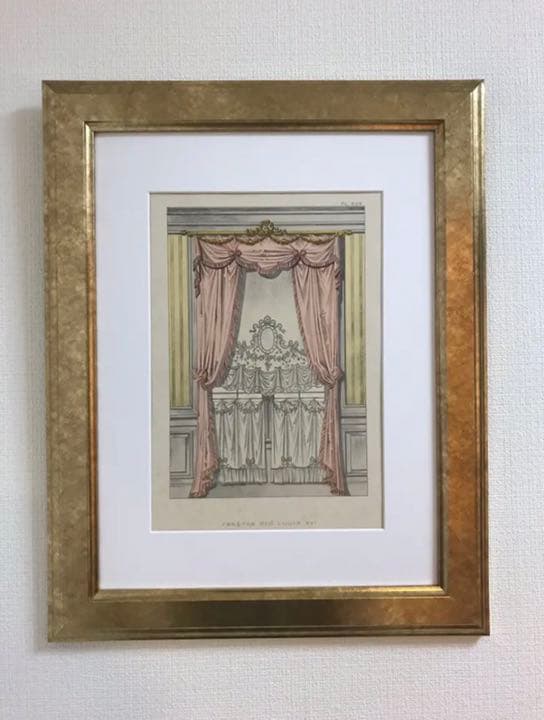 絵画♡フランスアンティーク絵画♡カーテンお部屋のインテリアに