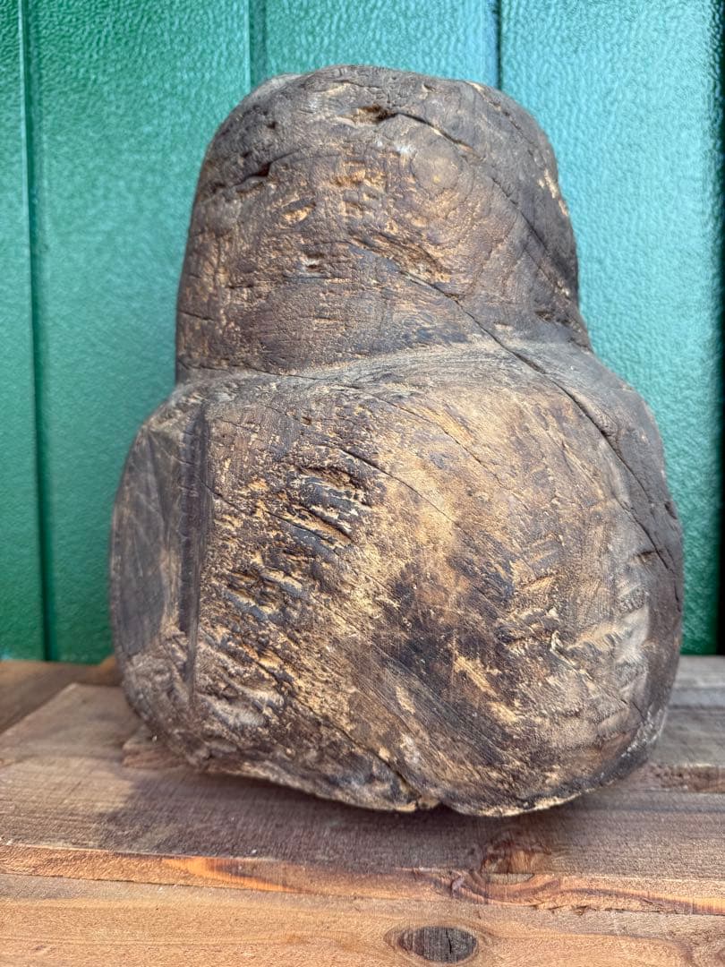 達磨　木彫福の達磨像 約30cm