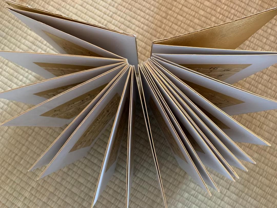 三十六歌仙 純金装飾 金襴表紙 和歌折帳 36面