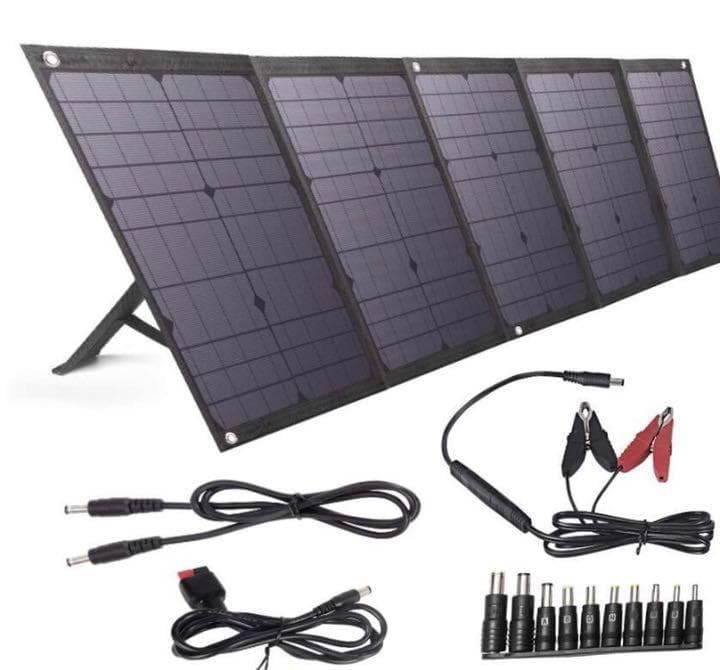 殆どのポータブル電源に併用OK❣100W出力＆パネル5枚搭載♪❤ソーラーパネル