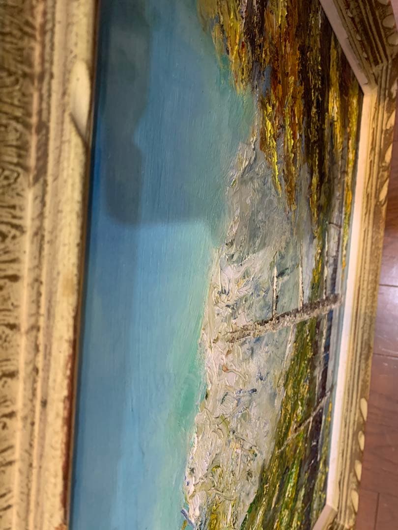 水田喜八 油彩「風景」画 1971年