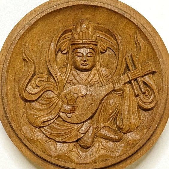 【ゲリラセール・新品】 香合仏　弁財天　白檀　仏龕　懐中仏　弁天　弁才天