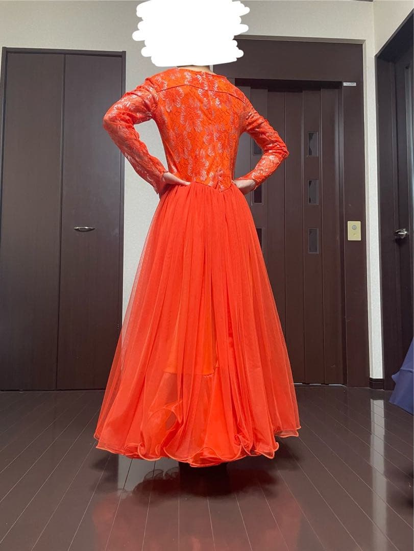 社交ダンス用オレンジドレス