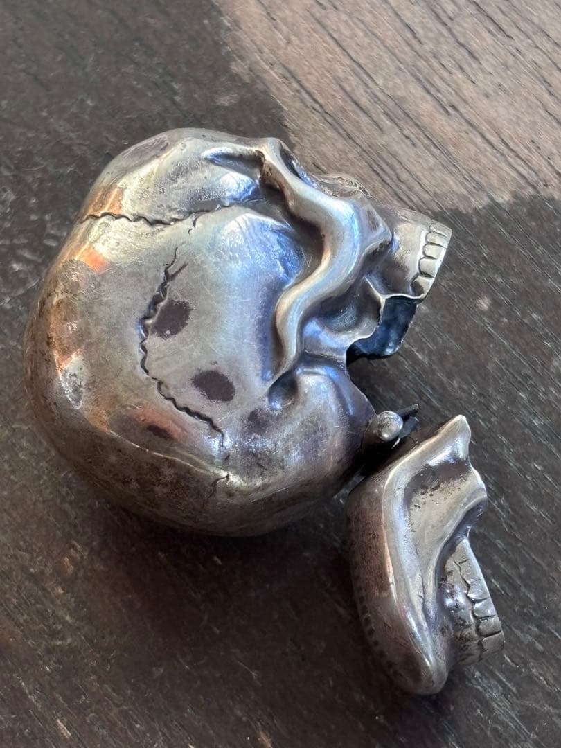 イギリスアンティーク/シルバー スカルマッチケース