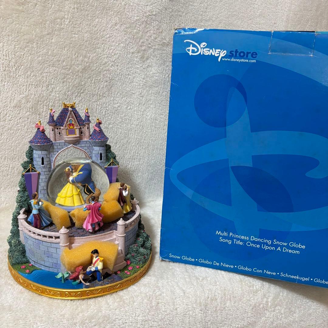 【ほぼ新品】ディズニー スノードーム オルゴール 美女と野獣 プリンセス
