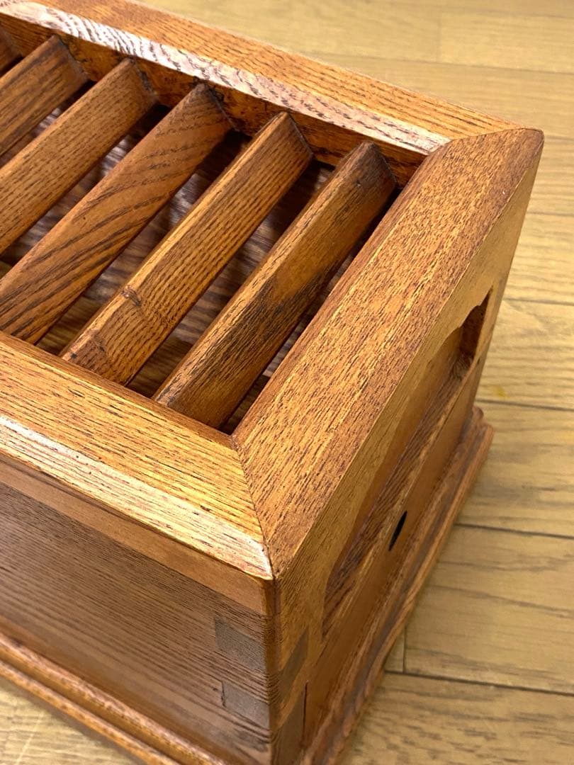 美品 アンティーク レトロ 小ぶり 賽銭箱 貯金箱 木製 けやき 無垢