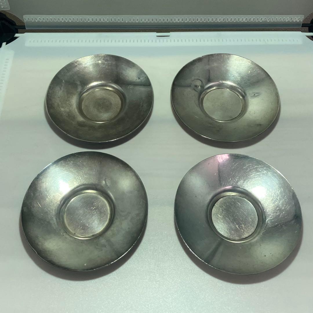 銀製？ 尚美堂 茶托 4枚 計268g