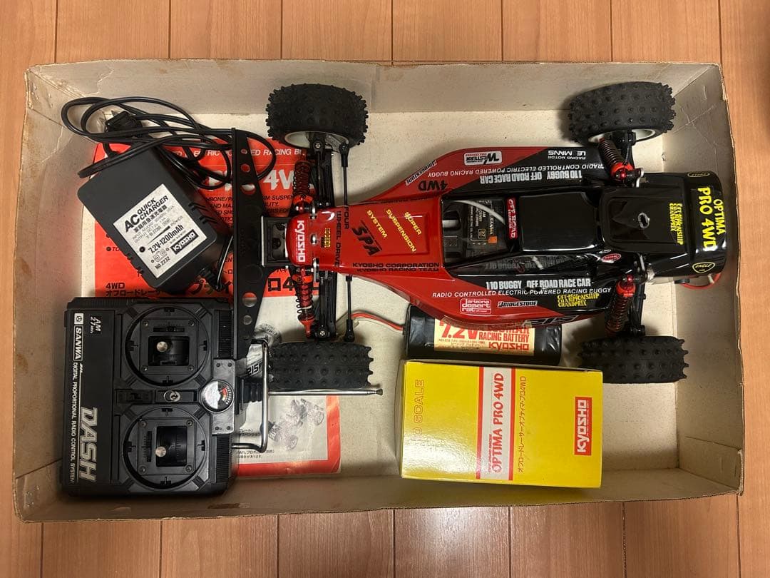 【当時物】京商　オプティマプロ4WD パルスチェッカー・充電器など付き　ジャンク