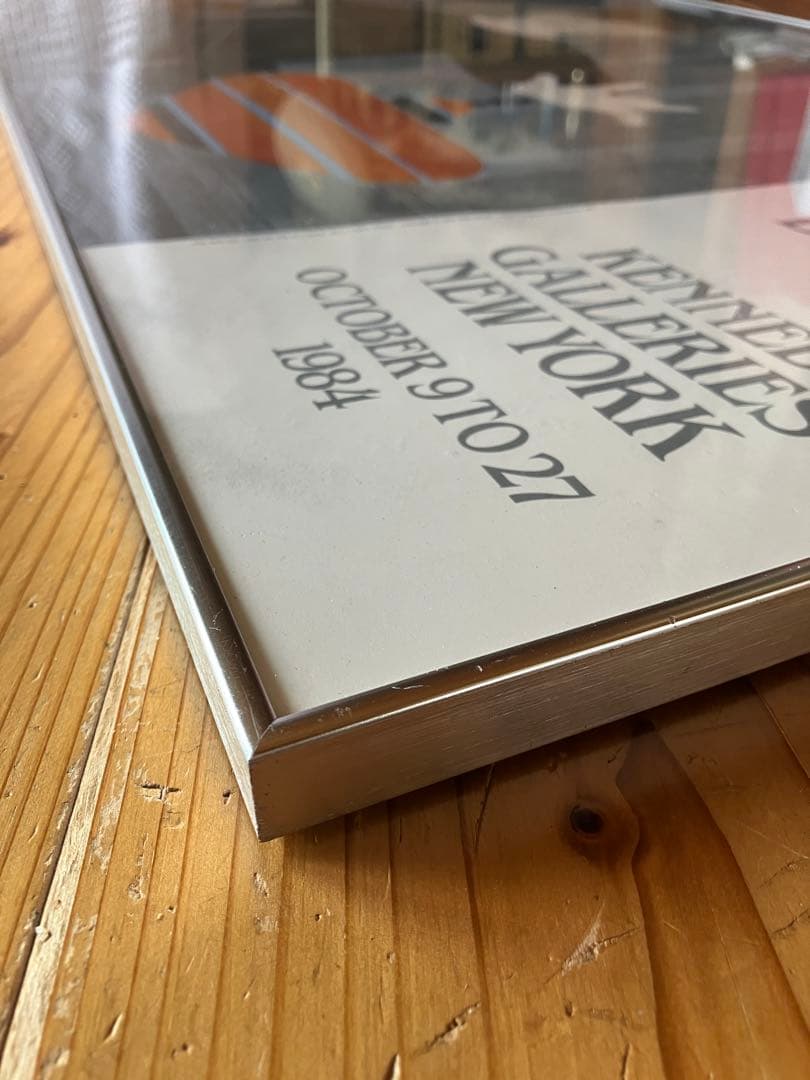 ウィル・バーネット　赤い独楽　展覧会ポスター　複製プリント　アルミ額装