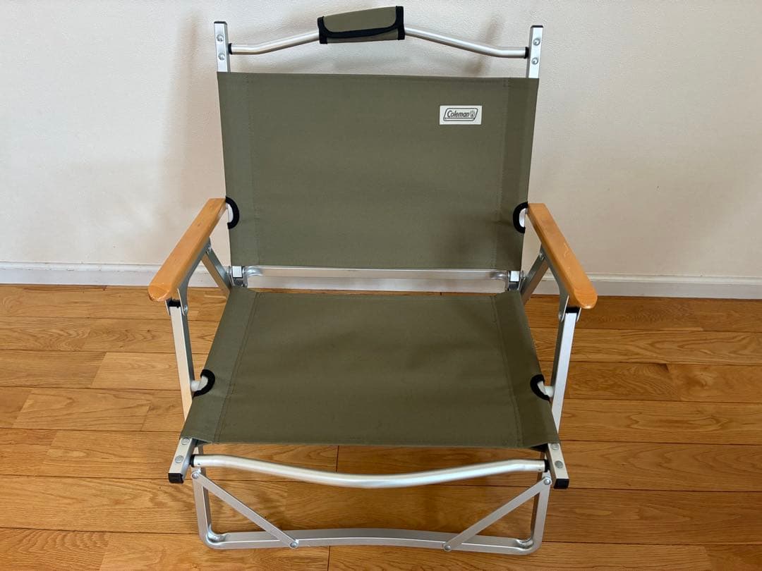 コールマンColeman赤とオリーブ コンパクトフォールディングチェア中古品