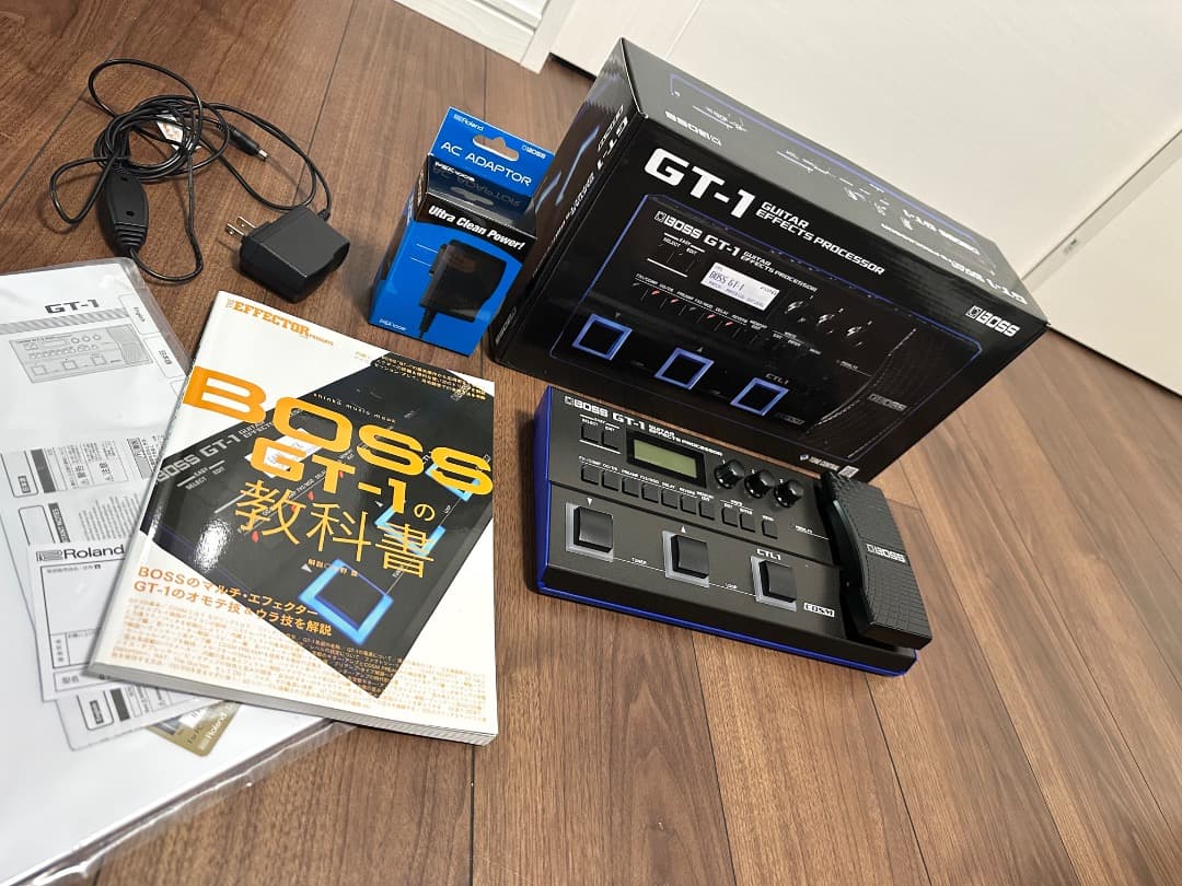 ☆お得セット BOSS GT-1 マルチエフェクター ☆電源アダプター＆教科書付