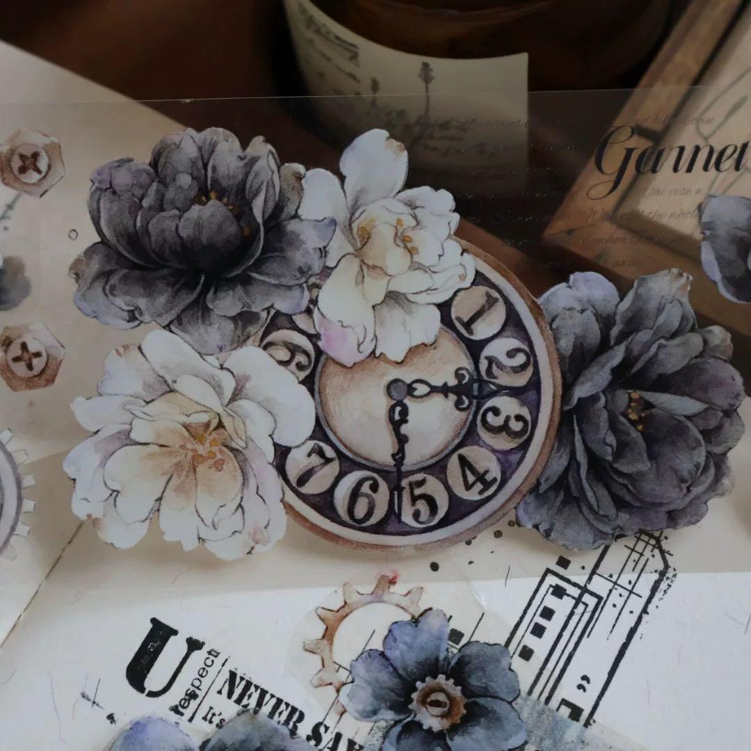 壹洱原创《烟墨白》海外マスキングテープ　マステ 【2375】