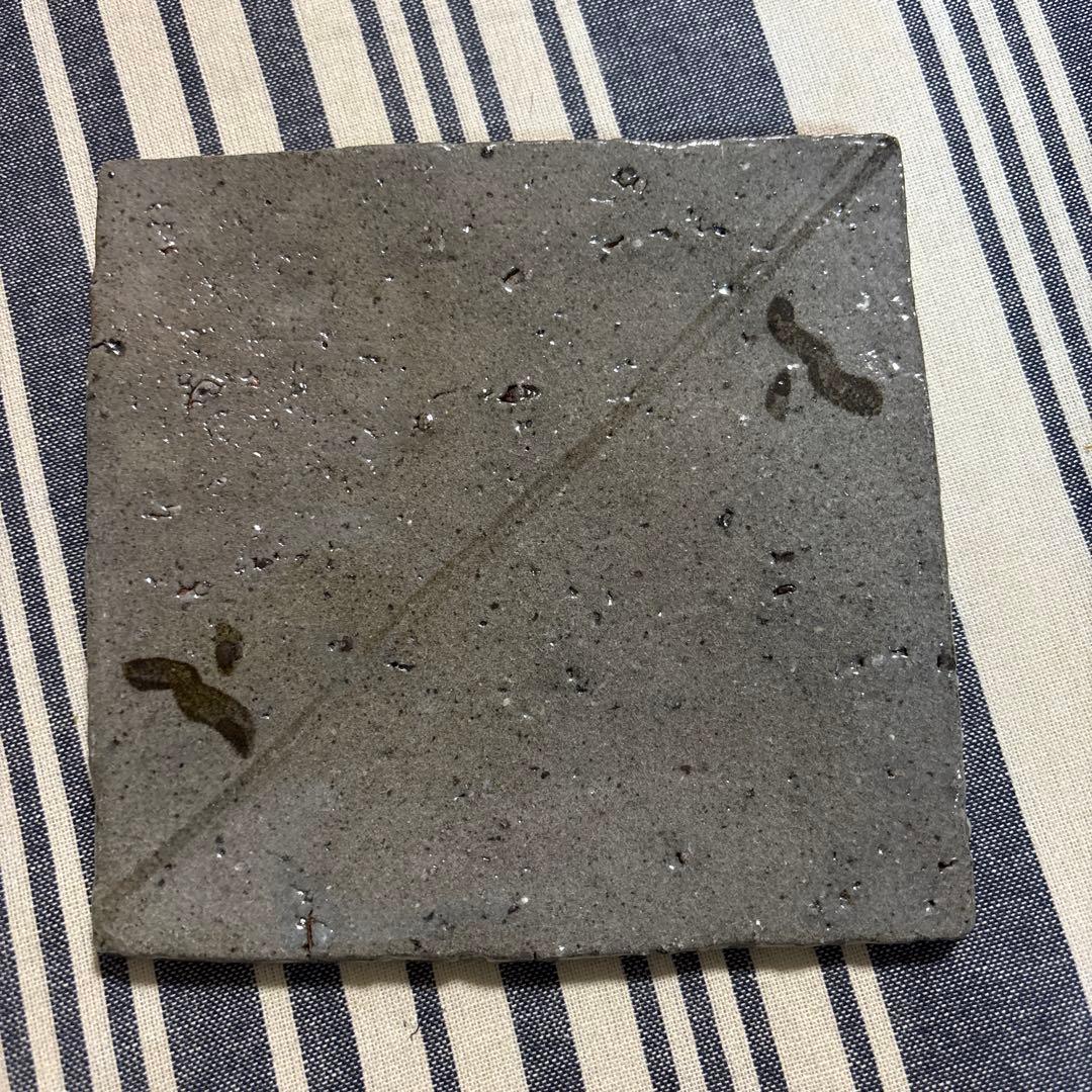 唐津焼　中川自然坊　絵唐津四方皿