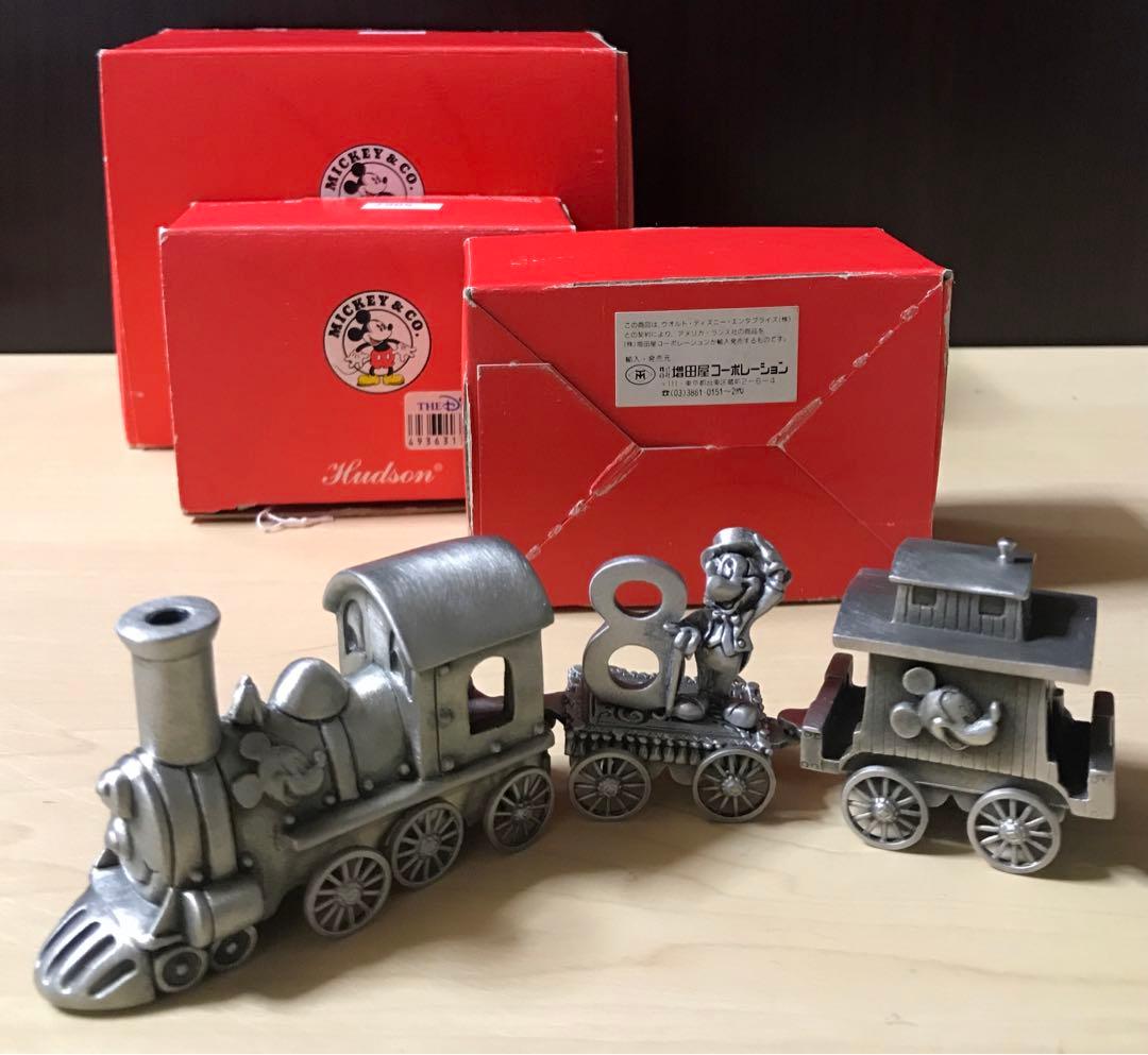 ディズニー　置物　真鍮製　列車　先頭　No.8 ミッキーマウス　最後尾　セット