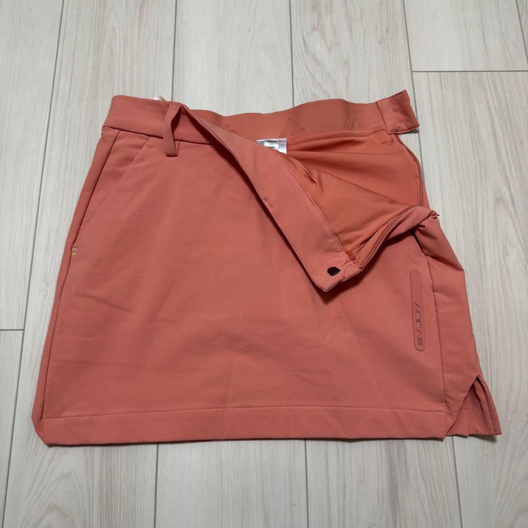新品 アディダス セットアップ バイカラー 桃色 ストレッチスカート 長袖モック