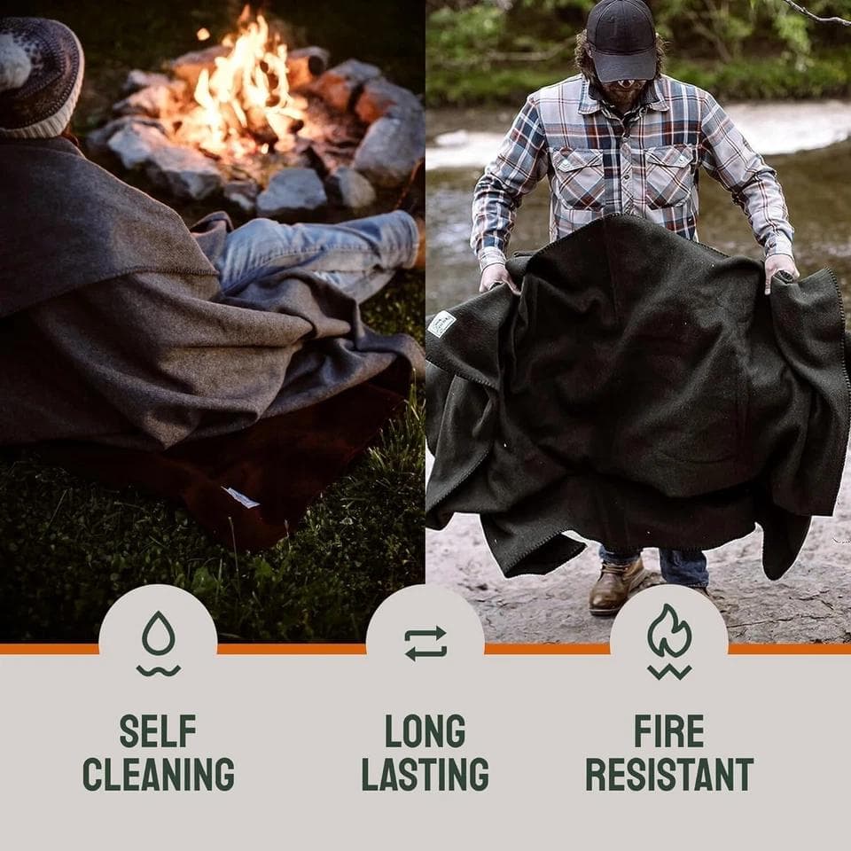 登山☆キャンプに☆Woolly Mammoth Wool Blanket