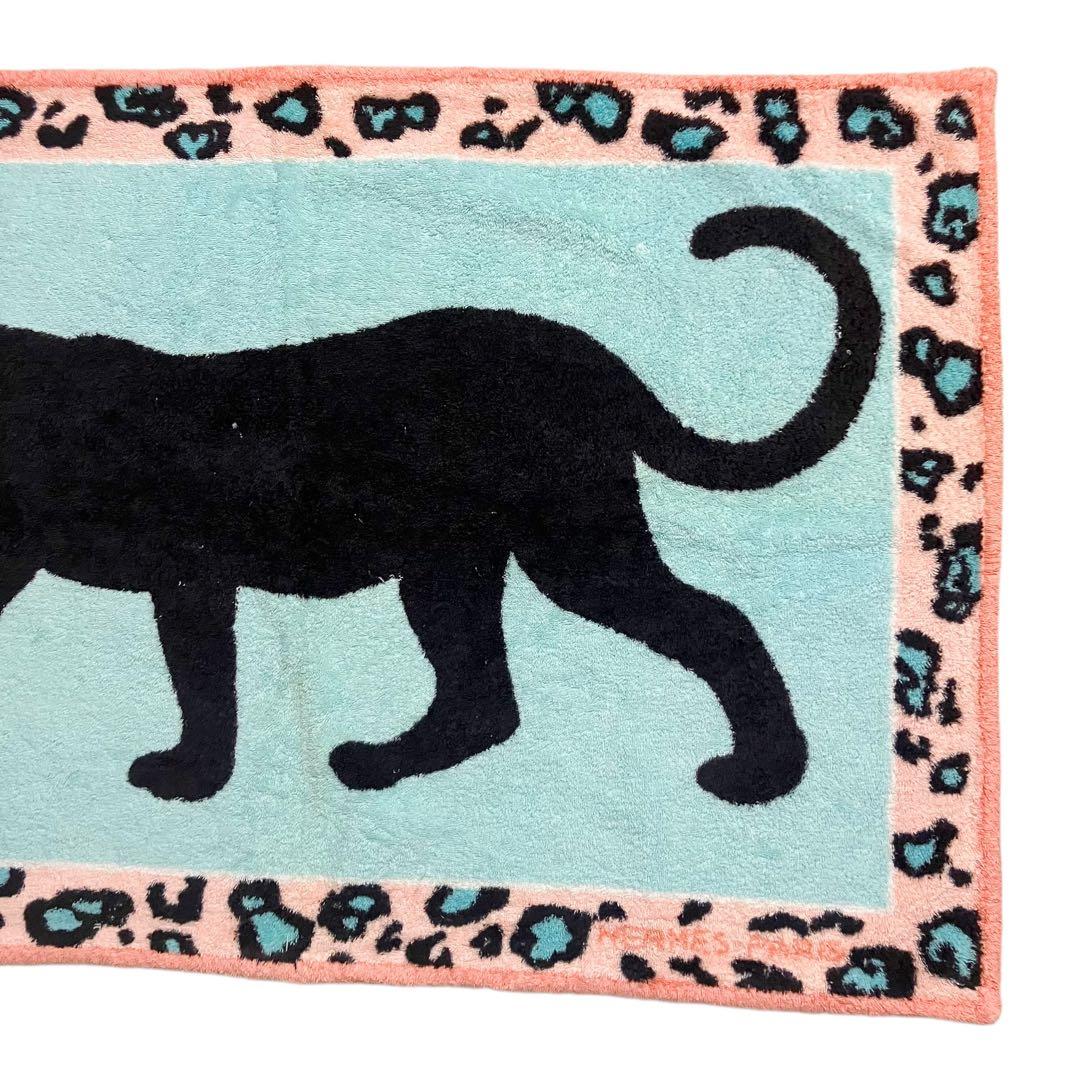 ⭐️良品⭐️ エルメス ビーチタオル パンサー 黒豹 マット ピンク ブルー