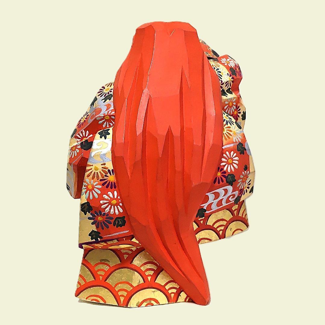 一刀彫 猩々 奈良一刀彫 奈良人形 工芸品 橋本良寿 共箱 置物