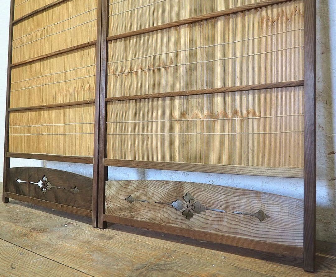 1344 折りたたみ式のレトロな衝立　パーティション　間仕切り　旅館　居酒屋