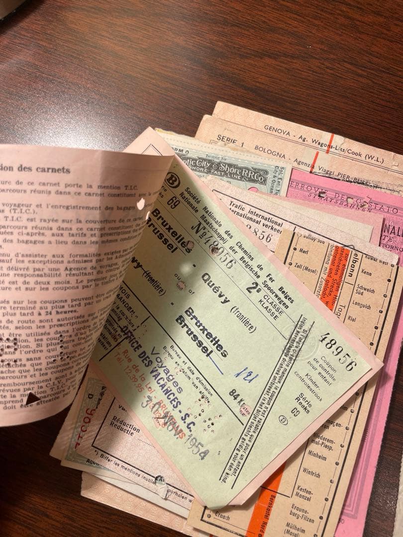 海外　鉄道チケット　ブルー、パープルカラー　20枚程　ヴィンテージ